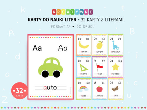 Karty do nauki liter do druku