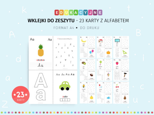 Wklejki do zeszytu - Alfabet do druku