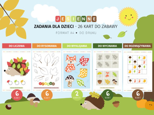 Jesienne karty pracy dla dzieci