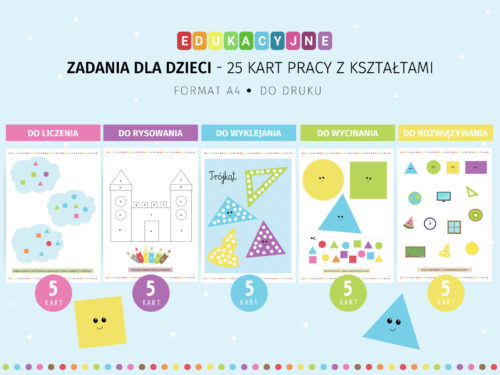 Karty pracy z kształtami do druku