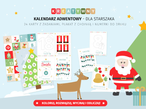 Kalendarz adwentowy do druku - dla przedszkolaka