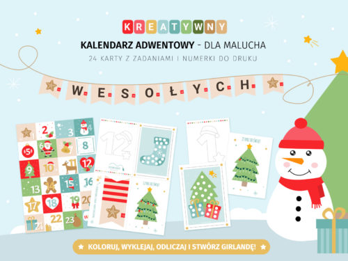 Kalendarz adwentowy do druku - dla malucha