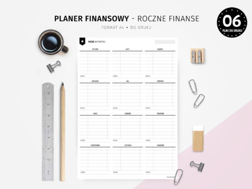 Planer finansowy - roczne finanse do druku