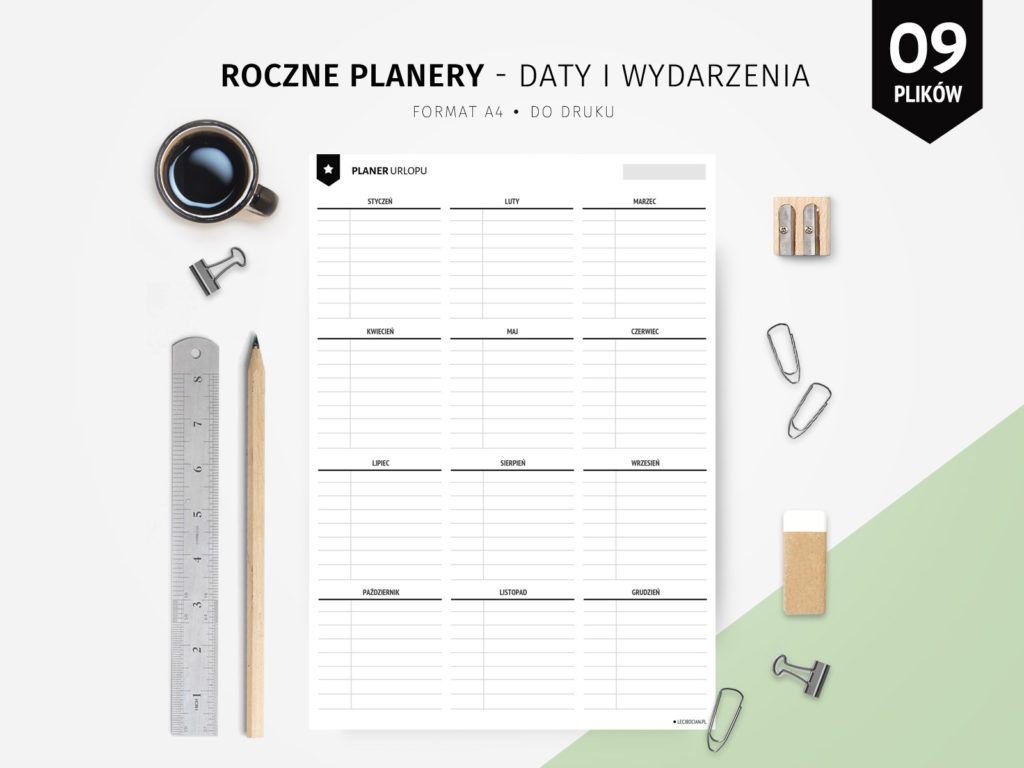 Planery Do Druku Kalendarze I Organizery Do Wydrukowania Pobierz