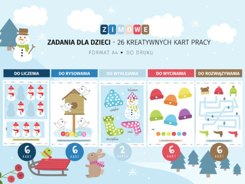 Zimowe karty pracy do druku