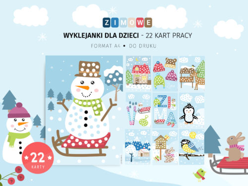 Zimowe wyklejanki do druku