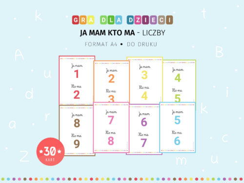 Gra Ja mam kto ma - Liczby - do druku