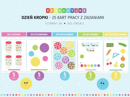 Karty pracy Dzień kropki - 25 kart pracy do druku