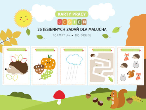 Jesień dla malucha - karty pracy do druku