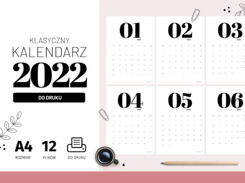 Kalendarz 2022 do druku - Klasyczny