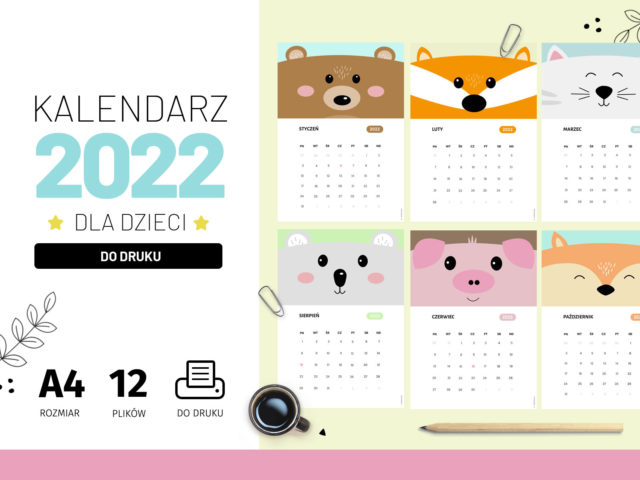 Kalendarz 2022 dla dzieci - do druku