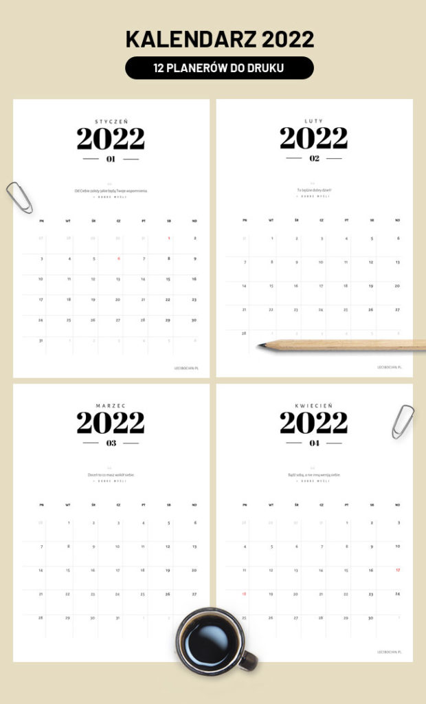 Kalendarz 2022 do druku