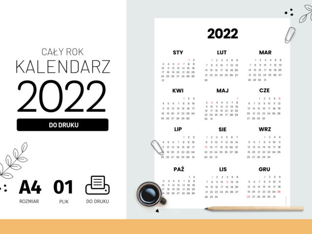 Kalendarz 2022 do wydrukowania