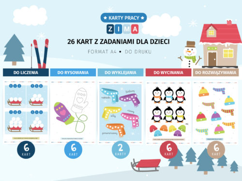 Karty pracy Zima do druku