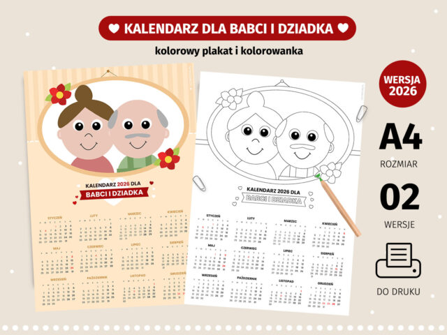 Kalendarz dla babci i dziadka - 2026
