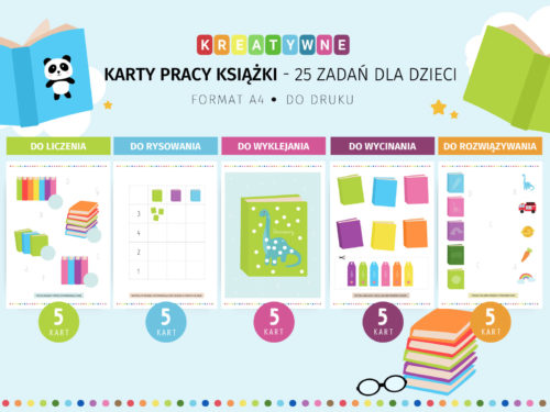 Karty pracy Książki - 25 kart pracy do druku
