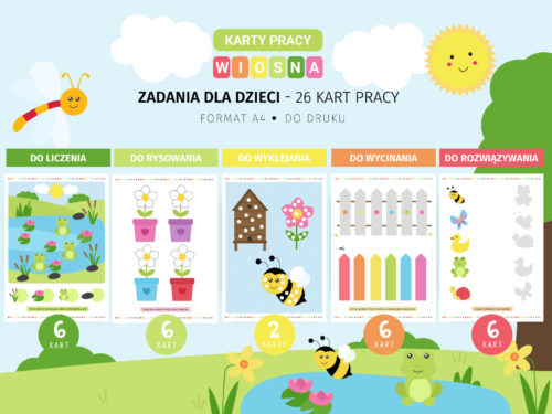Karty pracy Wiosna - 26 kart pracy do druku