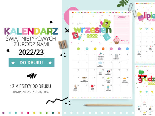 Kalendarz Świąt Nietypowych 2022/23 z urodzinami