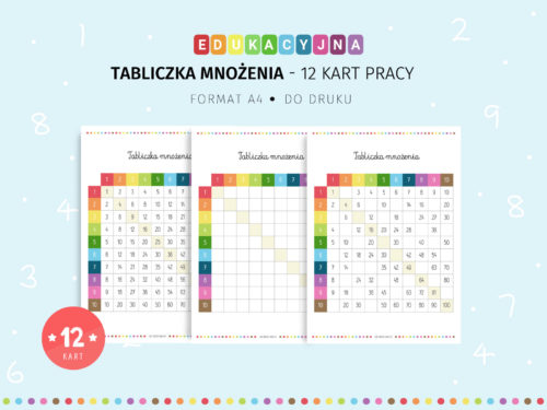 Tabliczka mnożenia do druku