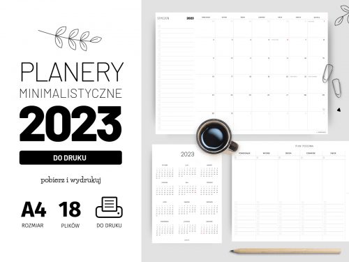 Planery minimalistyczne 2023 do druku