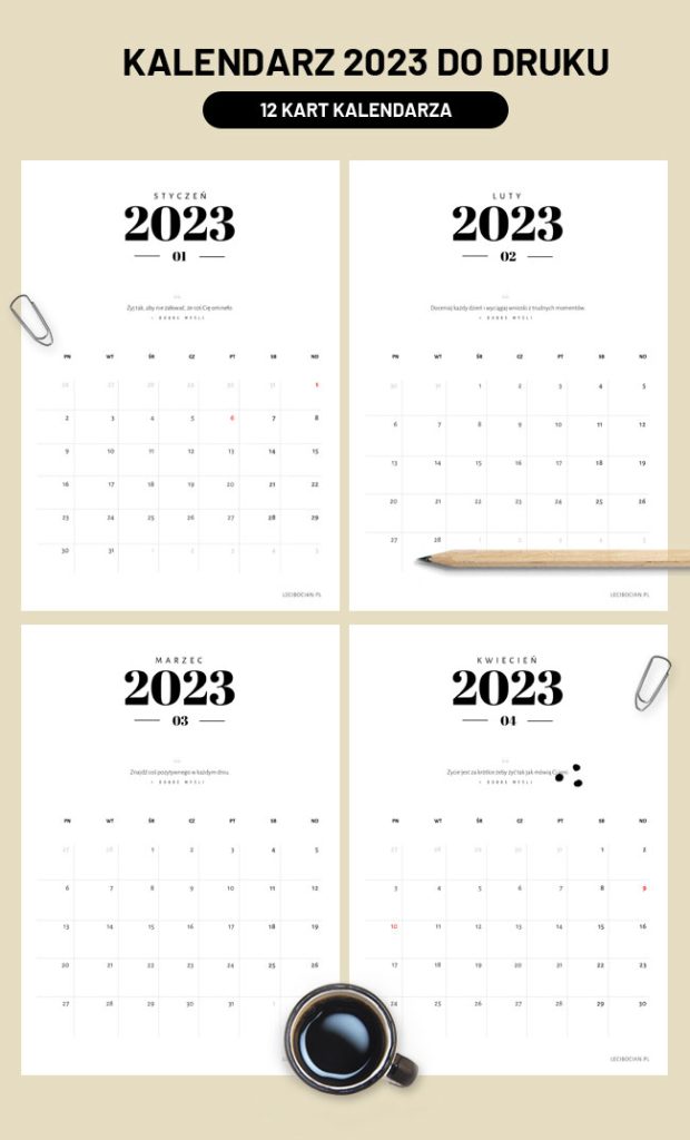 Kalendarz 2022 do druku