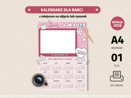 Kalendarz dla babci ze zdjęciem - 2026