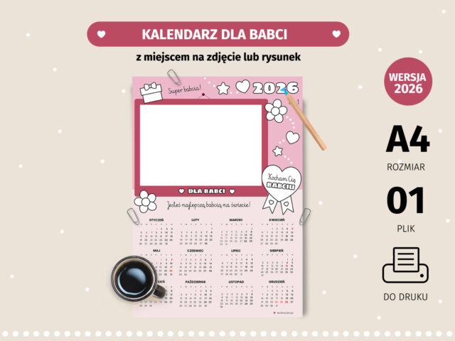 Kalendarz dla babci ze zdjęciem - 2026