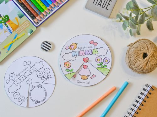 Kolorowanka obrotowa dla mamy - do druku