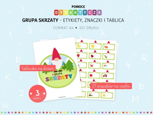 Skrzaty znaczki na szafki do druku