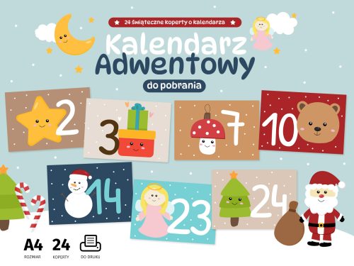 Koperty do kalendarza adwentowego - do pobrania