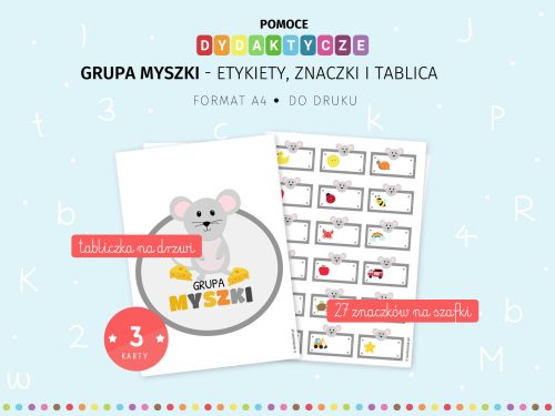 Myszki znaczki na szafki do druku