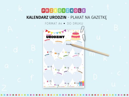 Nasze urodziny - plakat na gazetkę do druku