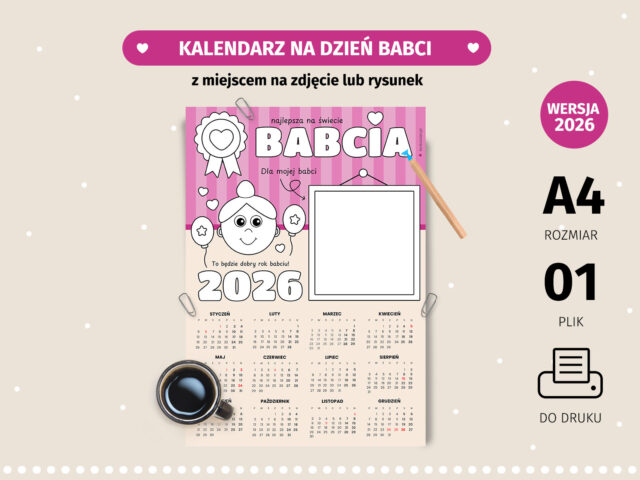 Kalendarz na Dzień Babci - do druku