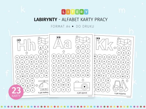 Labirynt z literami - Alfabet do druku