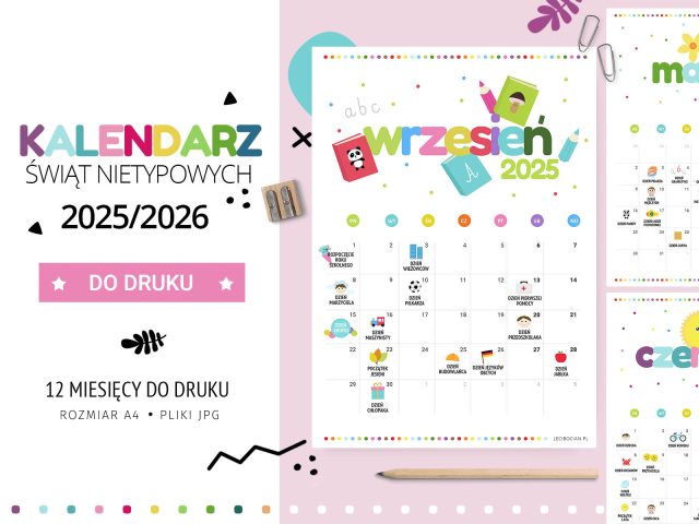 Kalendarz Świąt Nietypowych 2025/2026 – do druku