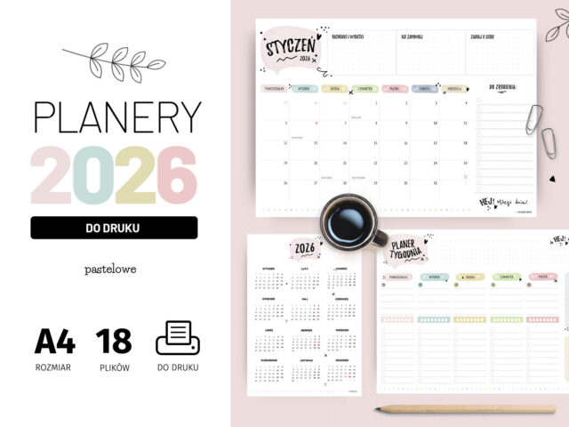 Planery 2026 do druku - pastelowe