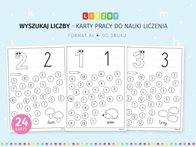 Wyszukaj liczby - karty pracy do druku