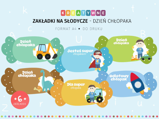 Zakładki na słodycze - Dzień Chłopaka