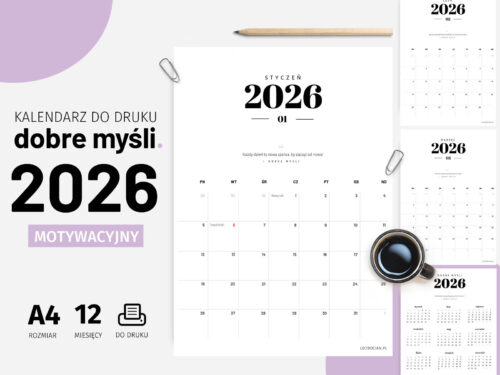 Kalendarz 2026 do druku – Dobre Myśli