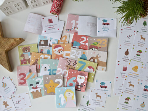 80 zadań + mini koperty - kalendarz adwentowy do druku