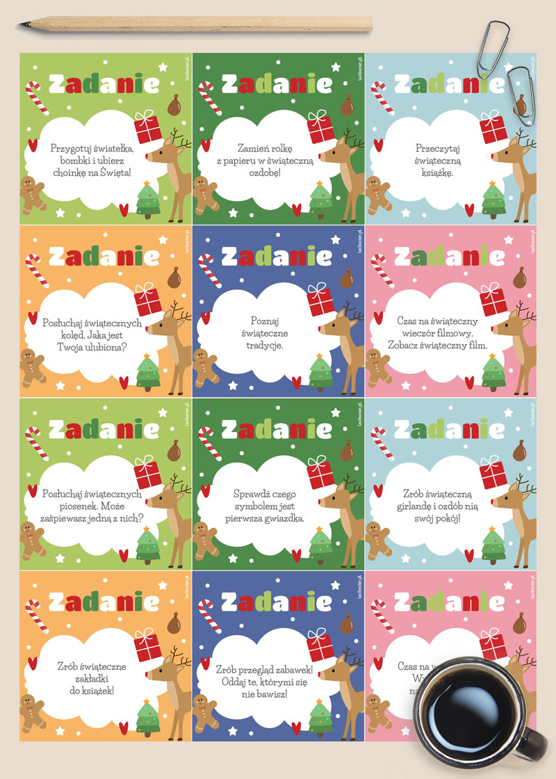 Zadania adwentowe - 84 zadań do druku