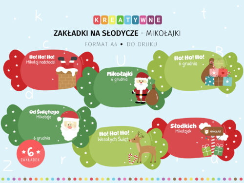 Zakładki na słodycze - Mikołajki