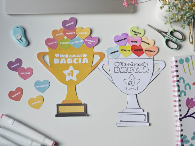 Puchary dla babci na Dzień Babci - do druku