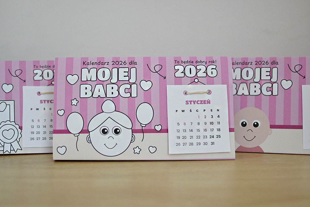 Stojący kalendarz dla babci - do druku
