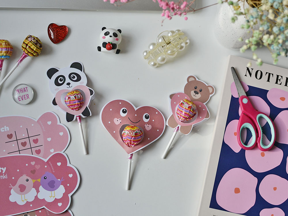 Zakładki na lizaki - Walentynki