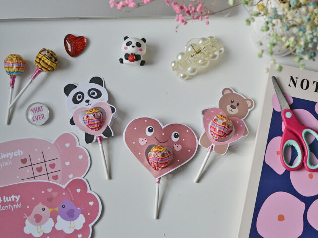 Zakładki na lizaki - Walentynki