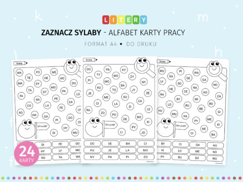 Zaznacz sylaby - karty pracy do druku