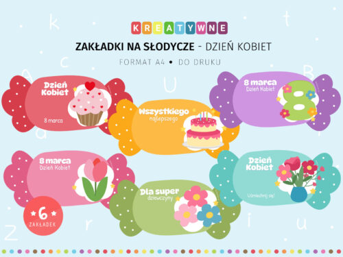 Zakładki na słodycze - Dzień Kobiet