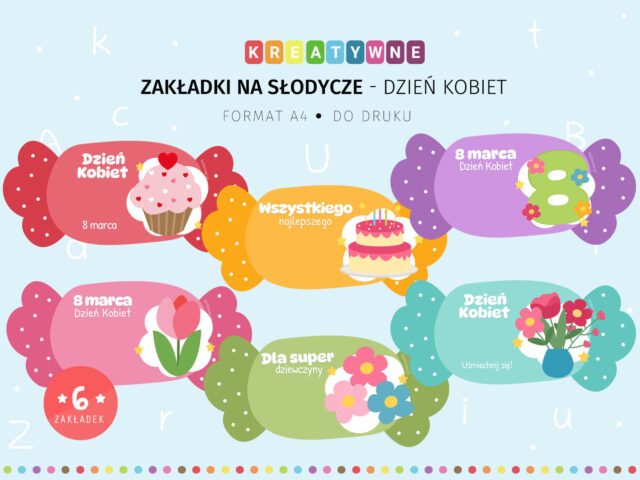 Zakładki na słodycze - Dzień Kobiet